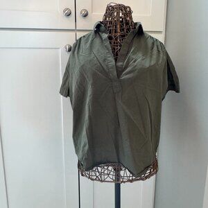 Universal Thread | Short Sleeve Pullover Blouse | Olive Green | Size XL